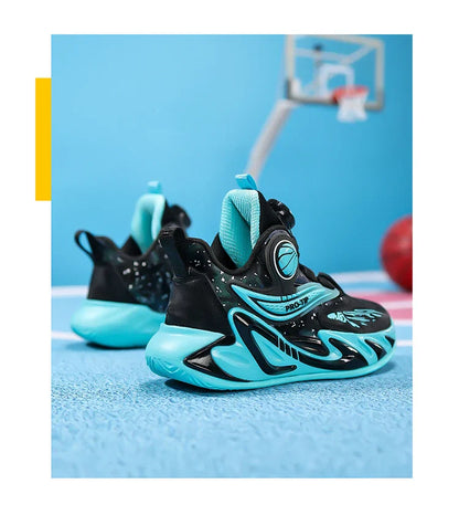 A pair of children's four-season leather high-top basketball shoes, wear-resistant basketball shoes, sizes 31-40，YZ-L833