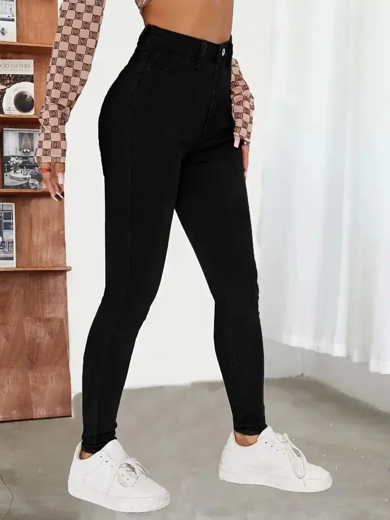 Y2k Jeans For Woman Vintage Style Black Stretch Skinny High Waist Denim Pants Casual Fashion Trousers Comfort Fit