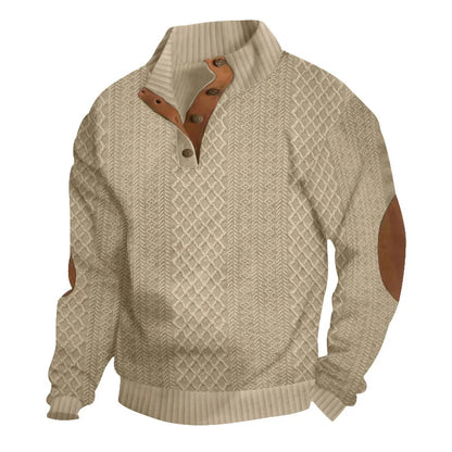 2026 cross-border hot-selling autumn and winter men's casual stand-up collar long-sleeved jacquard knitted pullover sweater