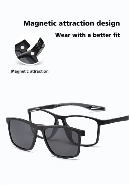New Magnetic Clip-On Polarized Sunglasses Men Driving Night Vision Anti Blue Light Reading Glasses Women Prescription 3310