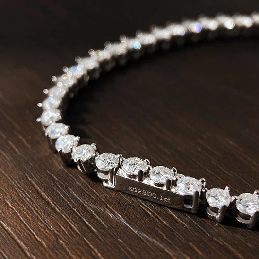 Bracelet de tennis en moissanite à 3 griffes, 3 mm, certifié GRA, en argent sterling 925, bracelets pour femmes et hommes