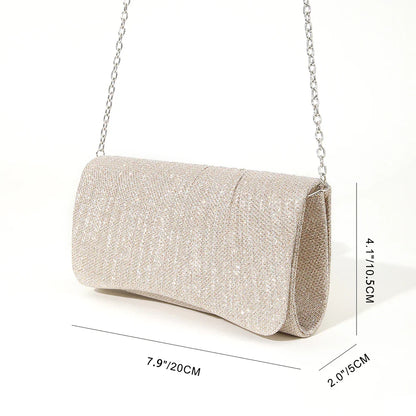 Women Shiny Crossbody Bag Elegant Sparkle Shoulder Bags Clutch Bag Fashion Chain Tote Handbag Ladies Chic Evening Wedding Clutch