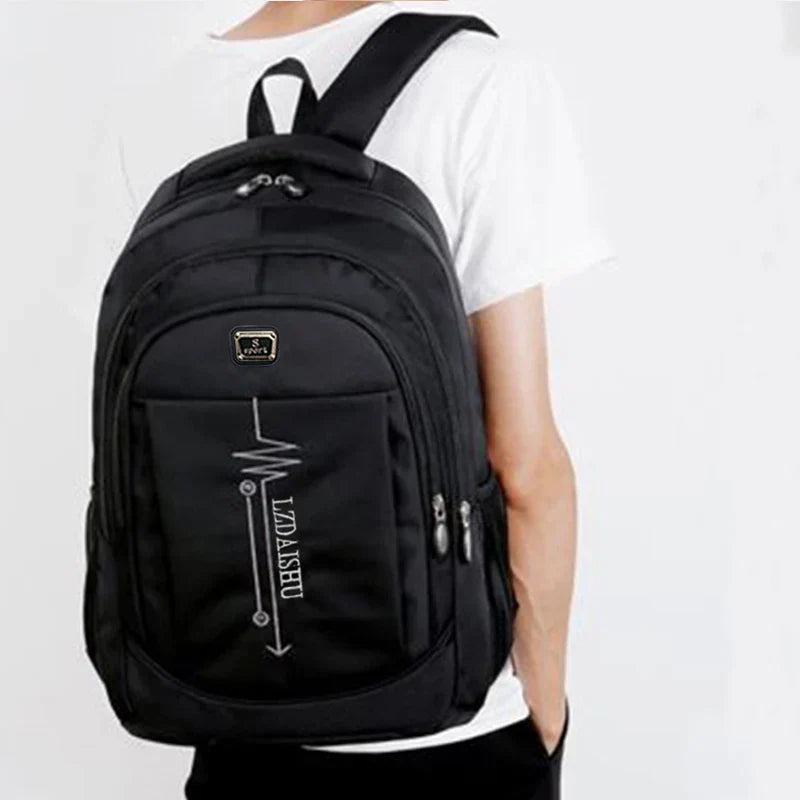 Business casual backpack for men, laptop bag, large capacity travel bag, student schoolbag, Korean version student backpack [zip