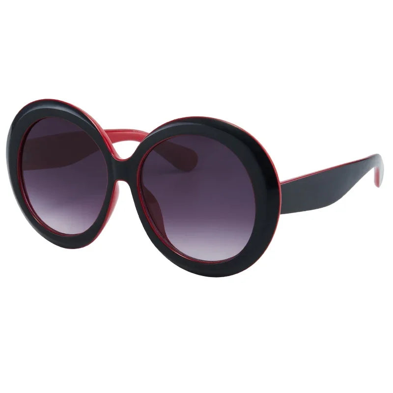 Retro Big Round Frame Sunglasses Lady Oversized Fashionable Street View Sunglasses Beach Resort Sunglasses
