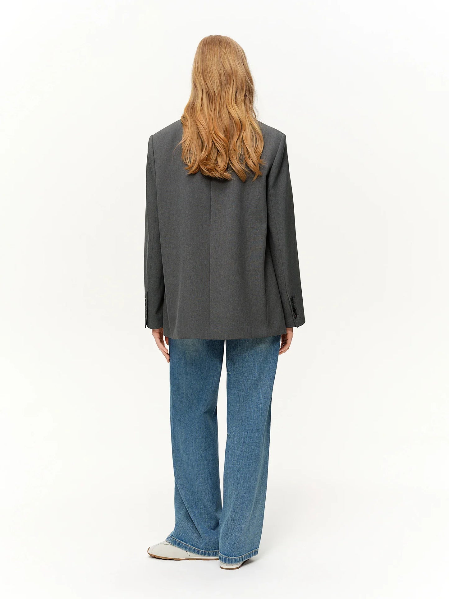 2026 Plus Size Spring New Women's Classic Oversized Blazer, Wide Shoulder Structured Jacket, Y2K Retro Office Chic Coat