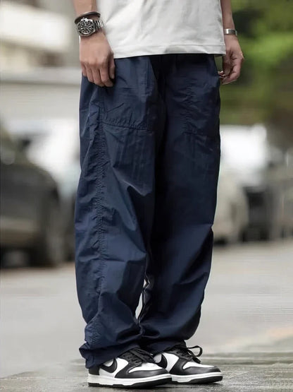 Outdoor Waterproof Parachute Pants Men Casual Baggy Wide leg Motorcycle Pants Streetwear Sport Jogger Sweatpants Trousers