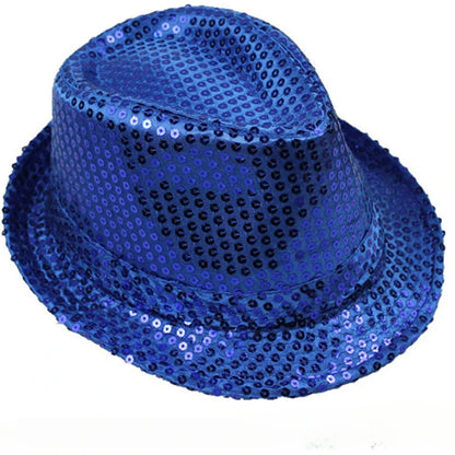 British Top Jazz Hat Bucket Hat Men Women Stage Performance Sequin Hat Shining Christmas Fedoras Party Parent  Hat Hollween