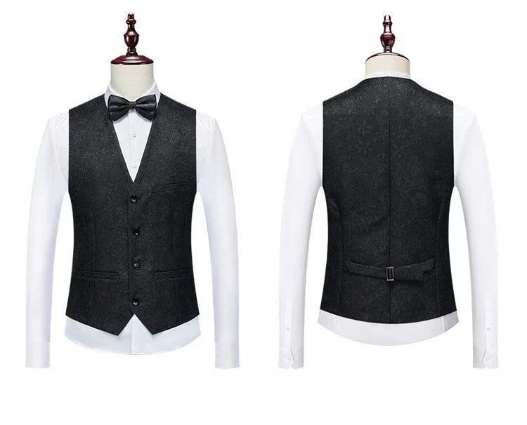 New Tuxedo 3 Piece Suit, Men's Groom's Suit, Top + Vest + Pants