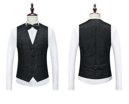 New Tuxedo 3 Piece Suit, Men's Groom's Suit, Top + Vest + Pants