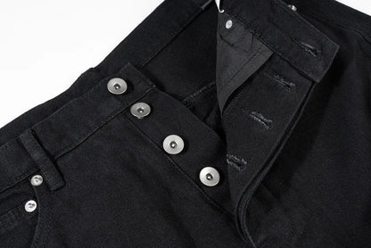 2023 Brand New Classic Rick Denim Folding Zipper Slim Fit Straight PANT Jeans Cotton Denim Pants Comfort Casual Jeans M-XXL #717