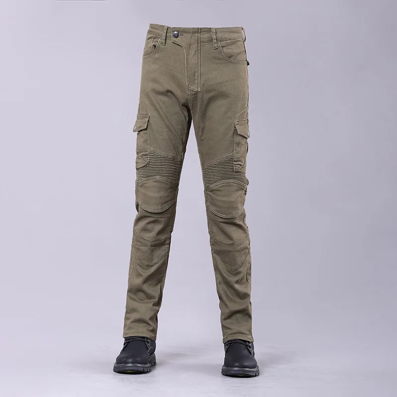 New Men's Winter Riding Motorcycle Cargo Pants Male Outdoor Riding Jeans Moto Protective Gear With Hip Knee Gear Long Trousers