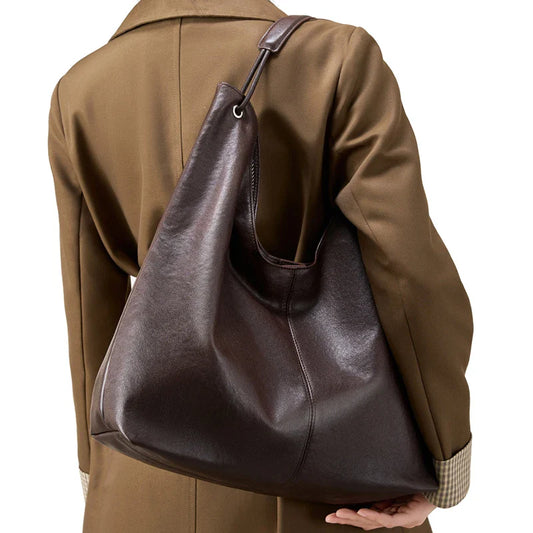 New Women's Large Capacity Genuine Leather Handbag Fashion Single Shoulder Underarm Bag for Ladies Commuting Stylish Girls Bag
