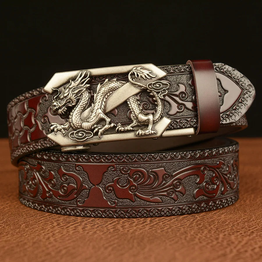 New Retro Fashion Business Men's Belt Western Automatic Buckle Cowboy Casual Style Luxury Brand Punk Belt Men
