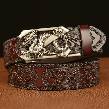 New Retro Fashion Business Men's Belt Western Automatic Buckle Cowboy Casual Style Luxury Brand Punk Belt Men