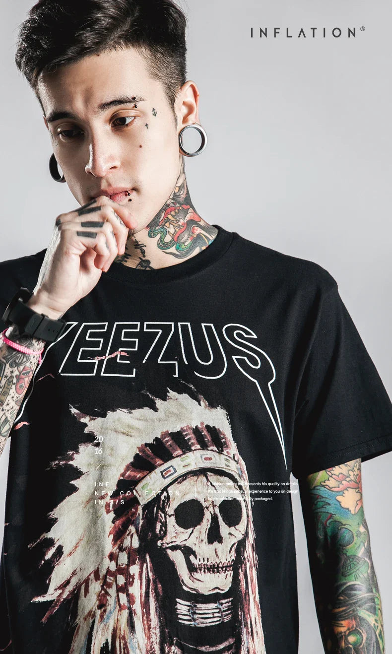yeezus kanye west T shirt cotton streetwear concert hiphop short sleeve