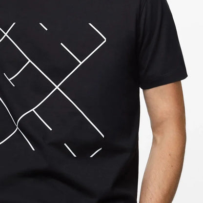 Men's Short Sleeves New Fashion Commuter Versatile Men's Classic Top Pure Cotton Round Neck Letter Design Men's Short Sleeves