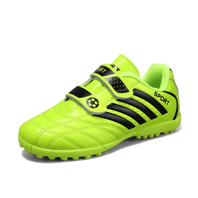 Green Children Turf Soccer Shoes Cheap Football Cleats Training Football Boots Kids Futsal Shoes Sneaker for Boy botas de fútbol