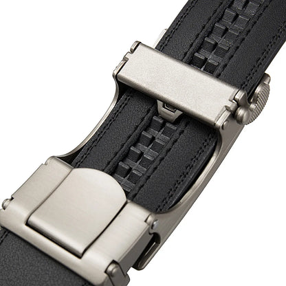 3.5cm High End Handsome Metal Alloy Automatic Buckle Belt Men's Genuine Leather Waistband Fashion Business Black Brown Belts