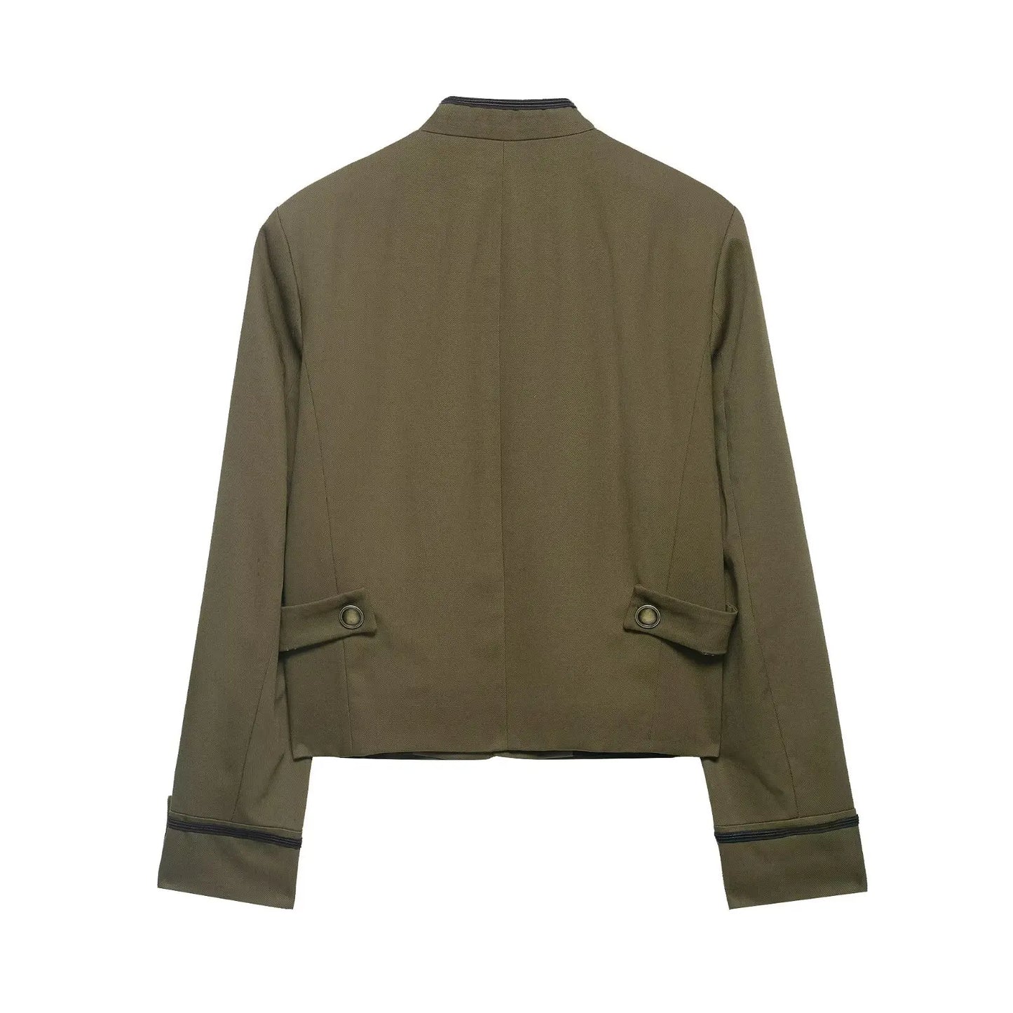Women's Blazer Jackets Armygreen Coat 2026 zartins Outwear Patchwork Long Sleeve Tops Elegant Fashion Woman Jackets Coat Tops