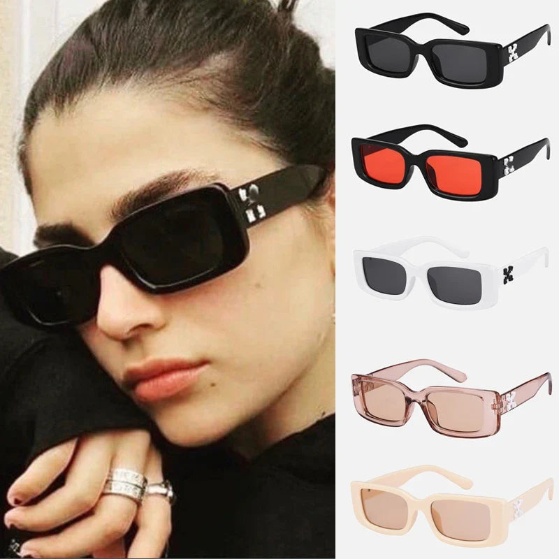 Cycling Rectangle Sunglasses Women Men Shades Retro Square Black Sun Glasses Luxury Brand Eyeglasses Decoration Eyewear