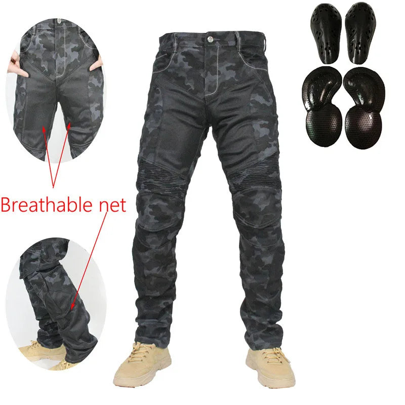 New PK719 Upgrade Model Motorcycle Summer Riding Jeans With Breathable Net Knight CE Certification Equipment Anti-fall Pants