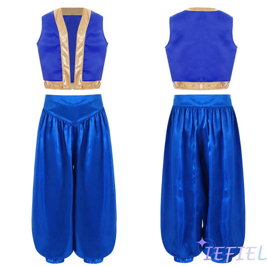 Girls Boys Fancy Dress-up Costume Arabian Costume Prince Role Playing Outfits Carnival Rave Party Suit Halloween Cosplay Costume