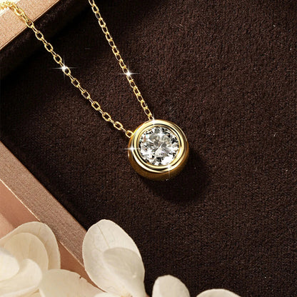 Certified 4mm-7.5mm Bubble Moissanite Necklace Sparkling Solitaire Lab Diamond Pendant Necklaces for Women Jewelry