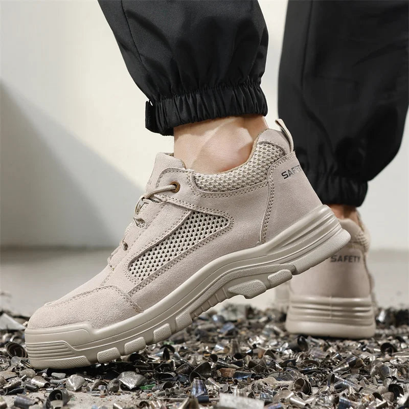 Fashion 2025 Plastic Toe Summer Breathable Labor Shoes Composite Toe Cap Indestructible Work Safety Boots Sneakers Male Footwear