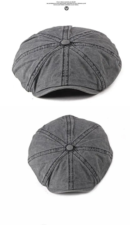 Denim Peaked Cap Men's Women's Beret Hat New Fashion Newsboy Caps Outdoor Streetwear Washed Casual Vintage Boina Hats