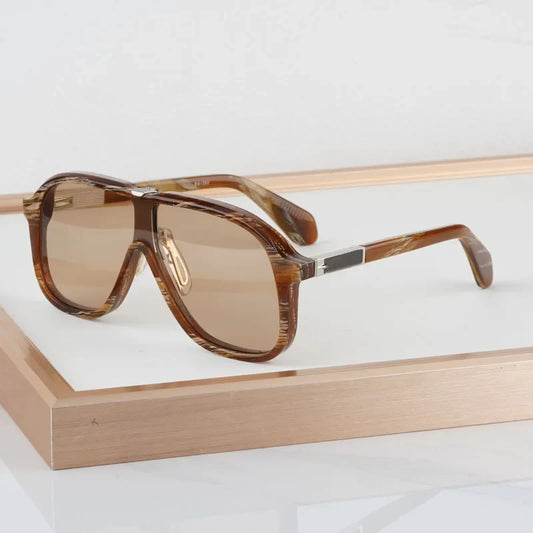 Ins Oversized Handmade Sunglasses Thick Acetate Luxury Fashion Desige Vintage UV400 High Quality Eyeglasses with Case for Gift