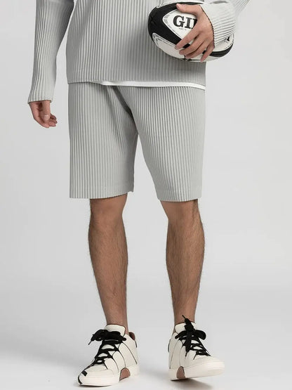 Pleated Shorts For Men Five-point Pants Baggy Casual Sports Shorts Japanese Pleated pants