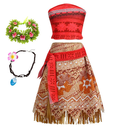 New Movie Moana 2 Girl Dress 2026 Halloween Party Ocean Adventure Costume Princess Clothes Children Vaiana Outfit Dress