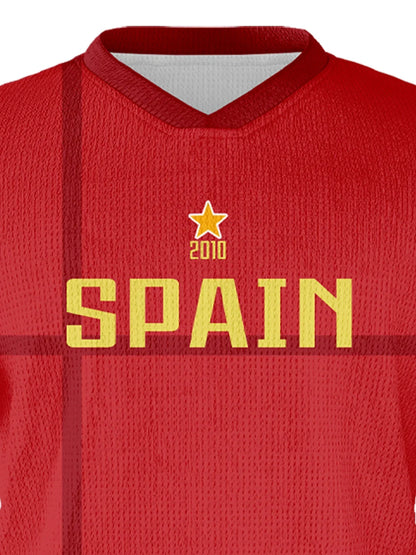 Spain Custom Soccer Jersey Sets Football Kit Kids Training Outfit Club Personalized Name Number Soccer Uniform for Boys ＆ Girls
