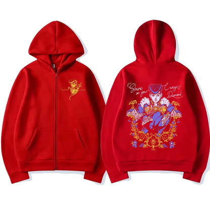 Anime Jojo Bizarre Adventure Zipper Hoodies Higashikata Josuke Manga Zip Up Sweatshirts Men Women Fashion Casual Pullovers Coats