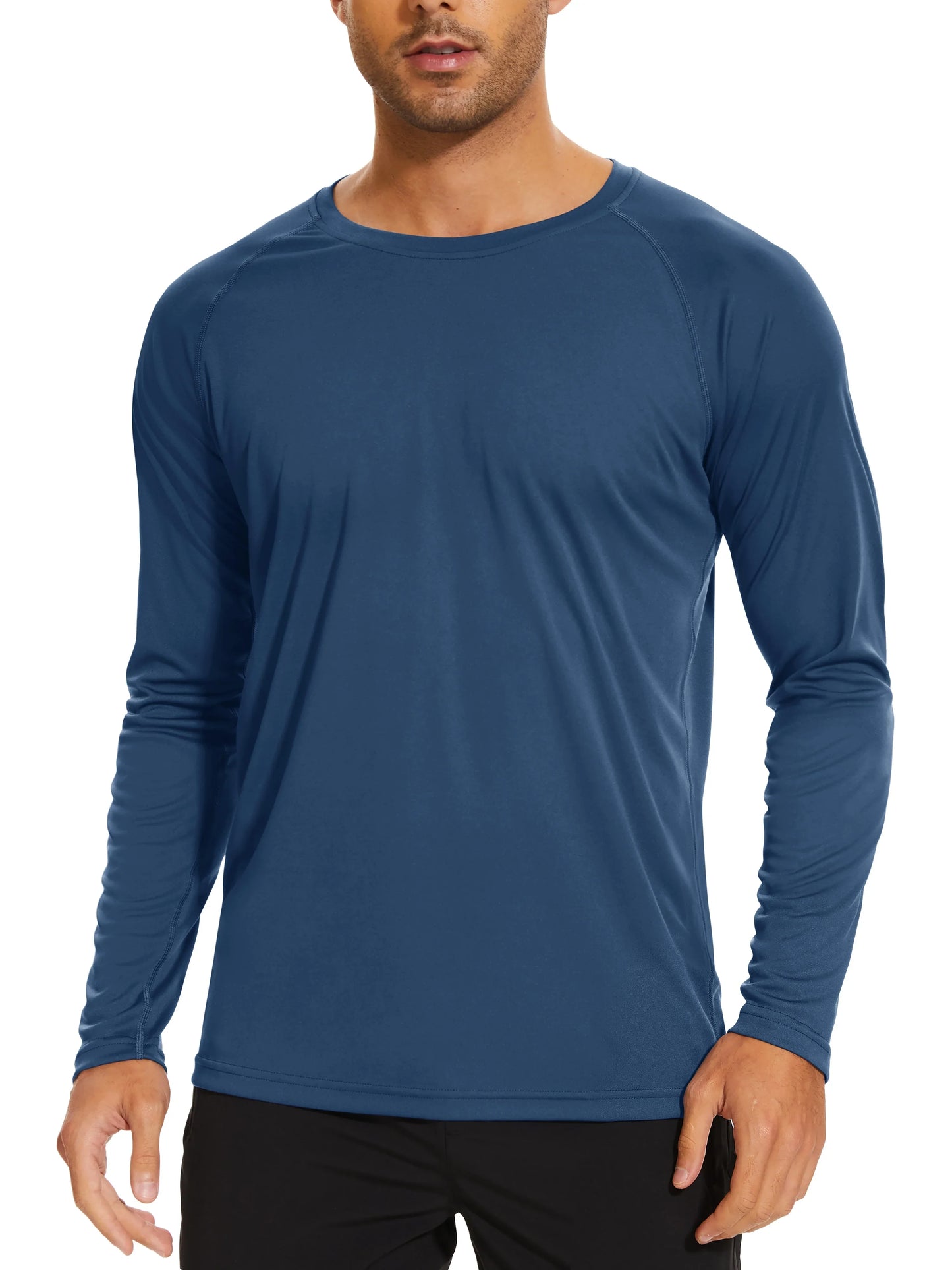 Men's Sun Protection T-shirts Summer UPF 50+ Long Sleeve Performance Quick Dry Breathable Hiking Fish T-shirts UV-Proof