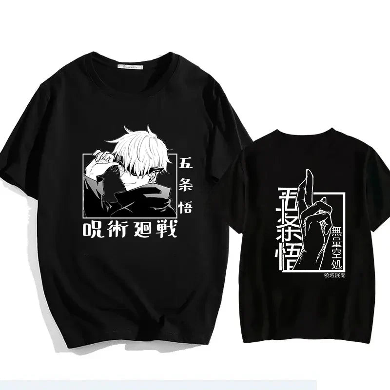 Jujutsu Kaisen Satoru Gojo Unisex Pure Cotton T-shirt 2026 Summer Anime Print Round Neck Casual Parent-child Short Sleeved Top