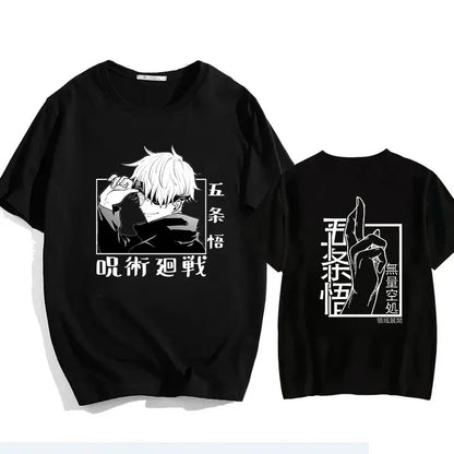 Jujutsu Kaisen Satoru Gojo Unisex Pure Cotton T-shirt 2026 Summer Anime Print Round Neck Casual Parent-child Short Sleeved Top
