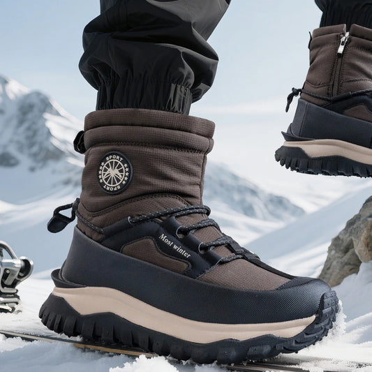 Men's Winter Boots 2026 New Snow Boots Thickened Warm Boots Waterproof Non-Slip Winter Shoes Thick Sole Cold-Proof Shoes