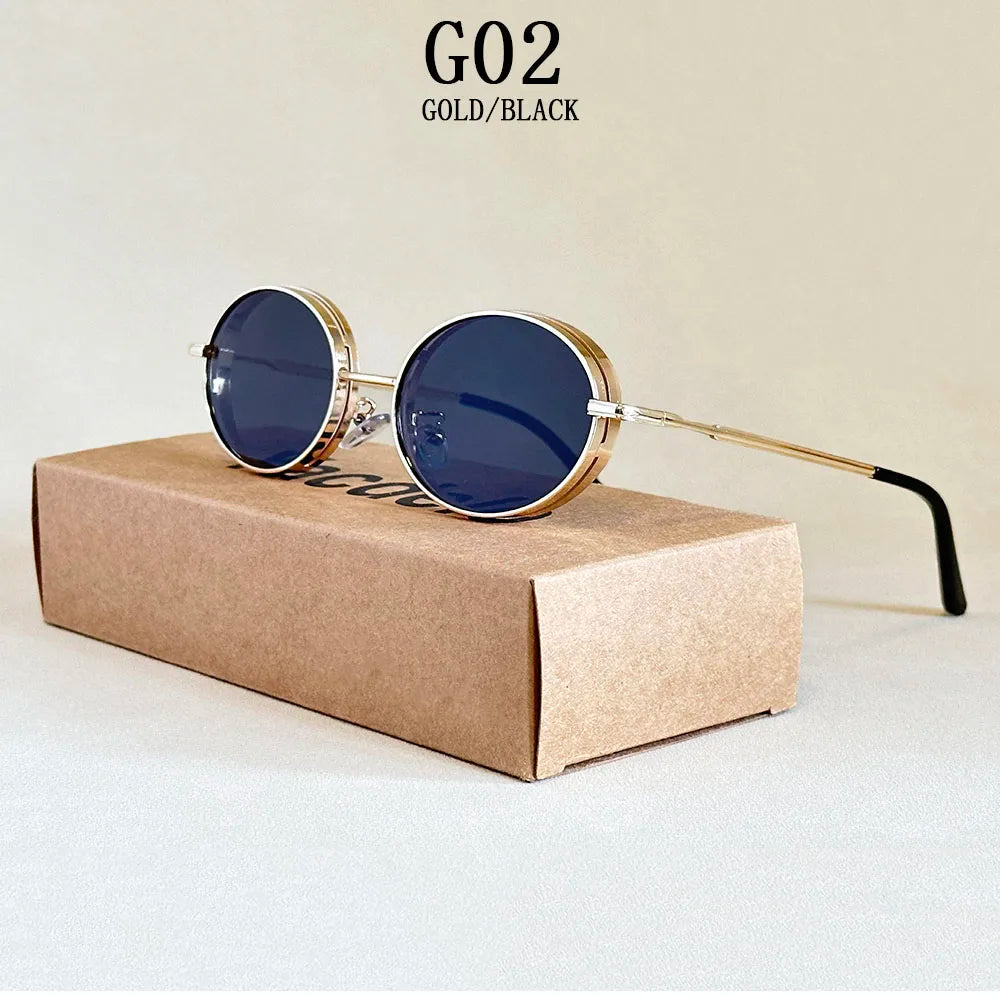 2025 Oval Sunglasses Women Trendy Retro Vintage Steampunk Sunglass Men Fashion Glasses Lentes De Sol Mujer Lunette Soleil Femme