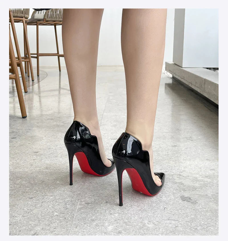 European And American Nightclubs Dressing Dance High Heels Women's Thin Heels Black Bed Pointed Toe French Single Shoes Women