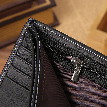 Retro Men Wallets Genuine Leather Card Horder Short Zipper Buckle Male Wallet Coin Pocket Photo Holder Men's Wallet