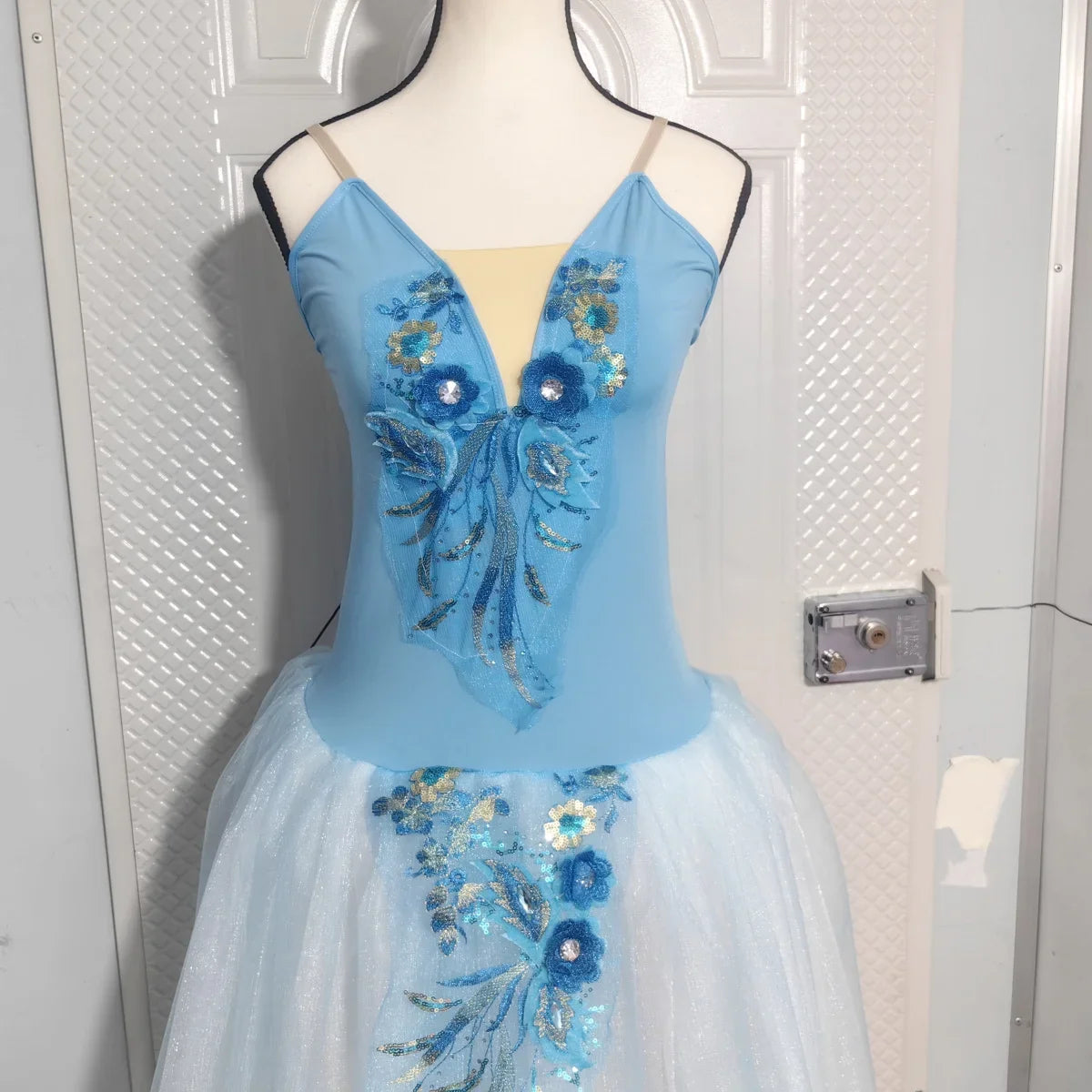 Long Ballet Tutu Skirts Flower Lace Dress Performance Costumes Princess Dance Practice Romantic Dress