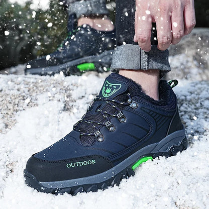 Hiking Boots Man Winter Sneakers Luxury Designer Men's Leather Boots Models Winter Shoes Anti Slip Sneakers Platform Ankle Boots