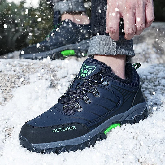 Hiking Boots Man Winter Sneakers Luxury Designer Men's Leather Boots Models Winter Shoes Anti Slip Sneakers Platform Ankle Boots