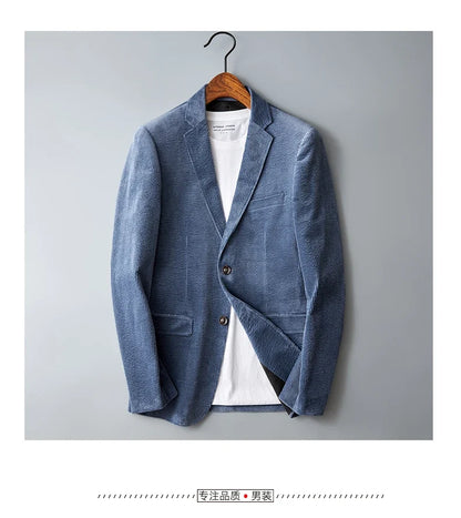 Autumn Winter 2025 New Korean Version of Fashion Handsome Men Young Slim Casual Corduroy Suit Cotton Corduroy Suit Jacket  M-4XL