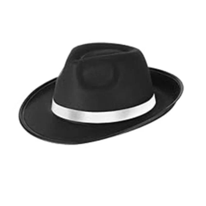 Elegant Fedoras Hat for Roleplay Costume Gentleman Hat with Roll Brims Adult Carnivals Party Panama Hat Headpieces
