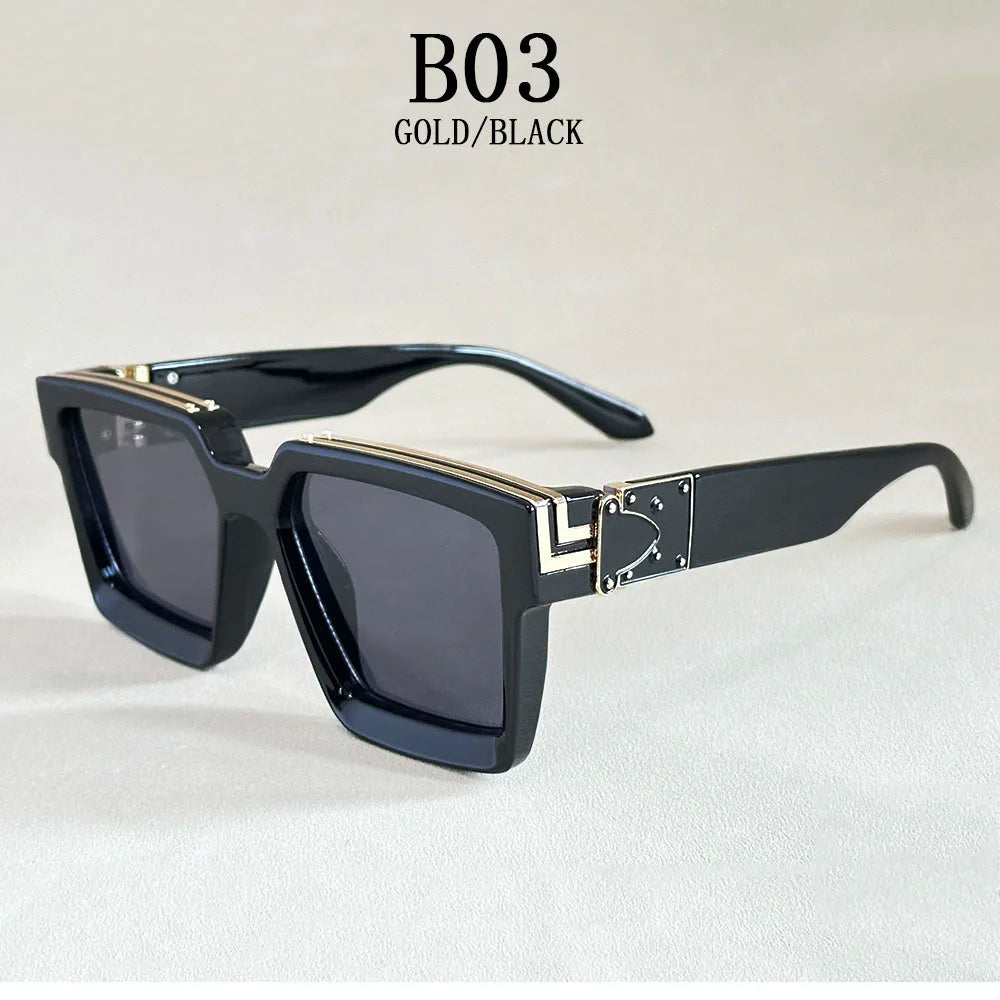 Square Sunglass Men Retro Millionaire Sunglasses Women 2025 Trendy Vintage Vacation Fashion Glasses Gafas De Sol Hombre Lunette