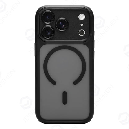 جراب خلفي برتقالي غير لامع ومقاوم للصدمات مع إطار عدسة كاميرا Magsafe قابل للفصل لهاتف iPhone 17Pro 17 Pro Max وزر الكاميرا