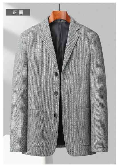 Mens Blazer Fashion Business Handsome Gentleman Korean Version of British Style Leisure Slim Solid Color Wedding Work Blazer