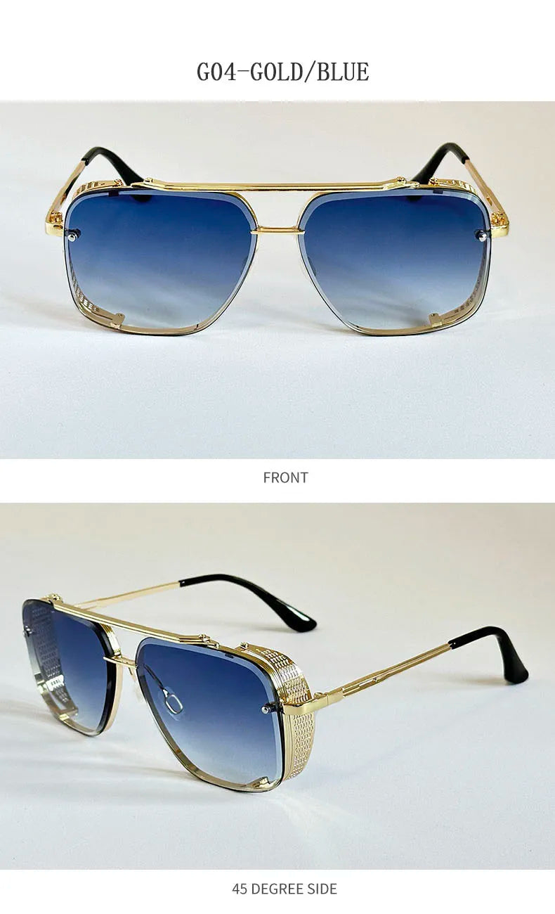 2025 Steampunk Sunglass Men Vintage Square Sunglasses Women Trendy Retro Punk Fashion Glasses Gafas De Sol Hombre Luxe Zonnebril